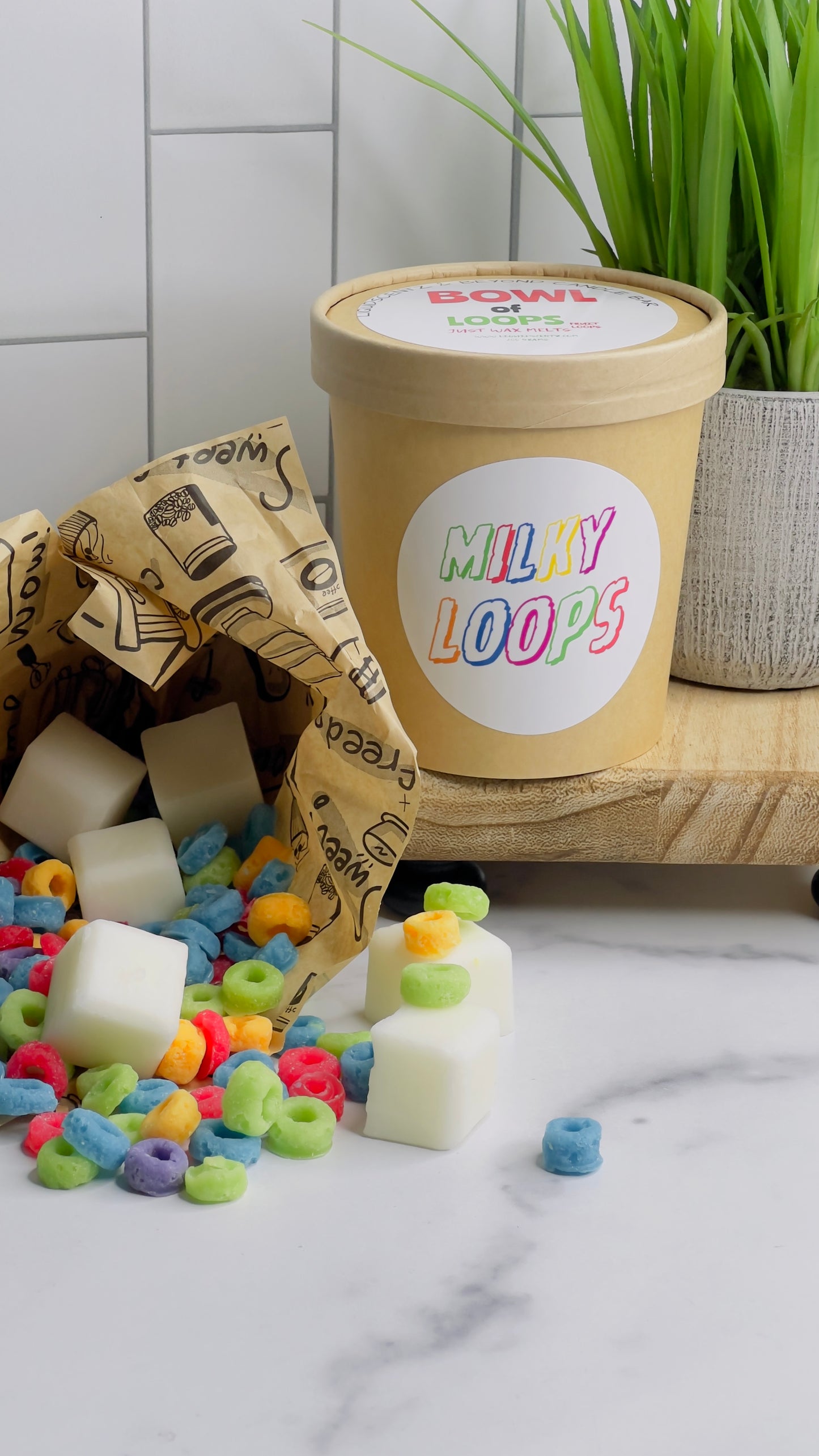 CUPS & BROWN PAPER BAGS OF WAX MELTS